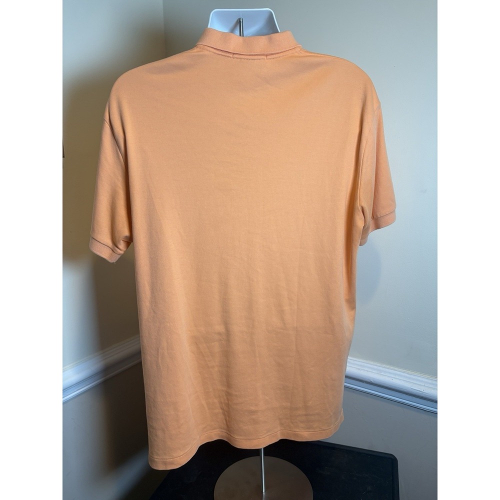 Polo Ralph Lauren Shirt Mens Large Peach/ Orange Short Sleeve Golf Teal Pony - Picture 5 of 8